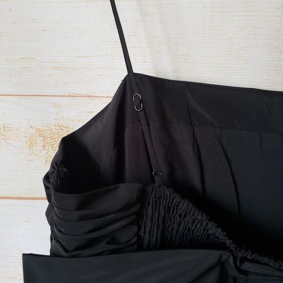 Maeve Bow Square Neck Tweed Strappy Mini Dress Red Black Women's Size Large - Picture 10 of 16